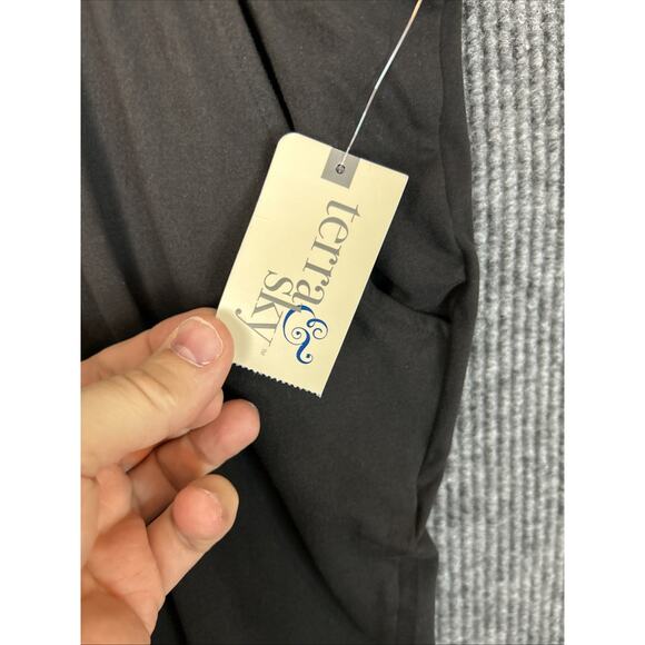 Terra & Sky Womens Sueded Jogger Pants Size 3X Black Pull On Lounge Pockets New - Picture 3 of 10